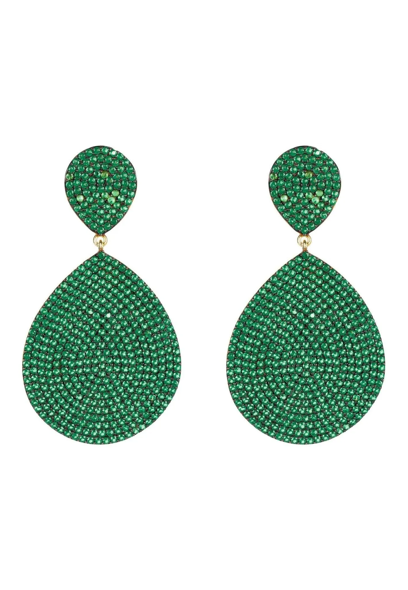 Latelita London Monte Carlo Earrings Gold Emerald Zircon