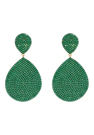Latelita London Monte Carlo Earrings Gold Emerald Zircon