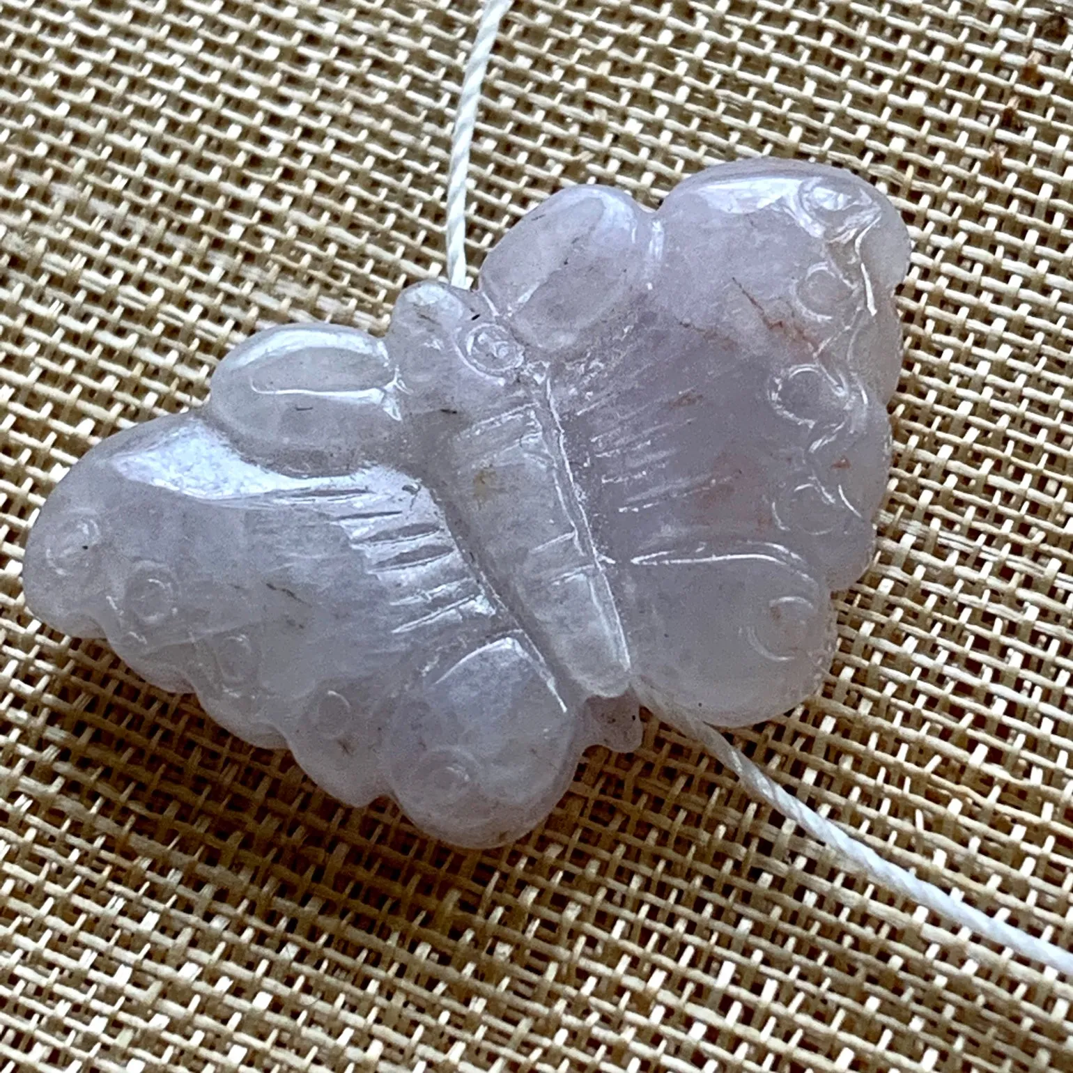 Lavender Jade Butterfly Carving