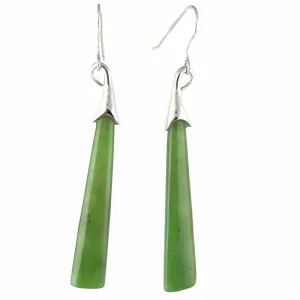 Long Drop Jade Earrings - 45mm
