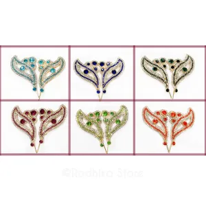 Lotus Eyes Butterfly- Rhinestone Deity Turban Pins-Choose Color