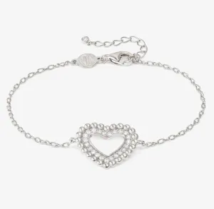 LOVECLOUD Sterling Silver CZ Heart Bracelet - Silver