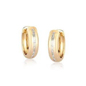 Lustrous Opal Huggies Diamond Earrings