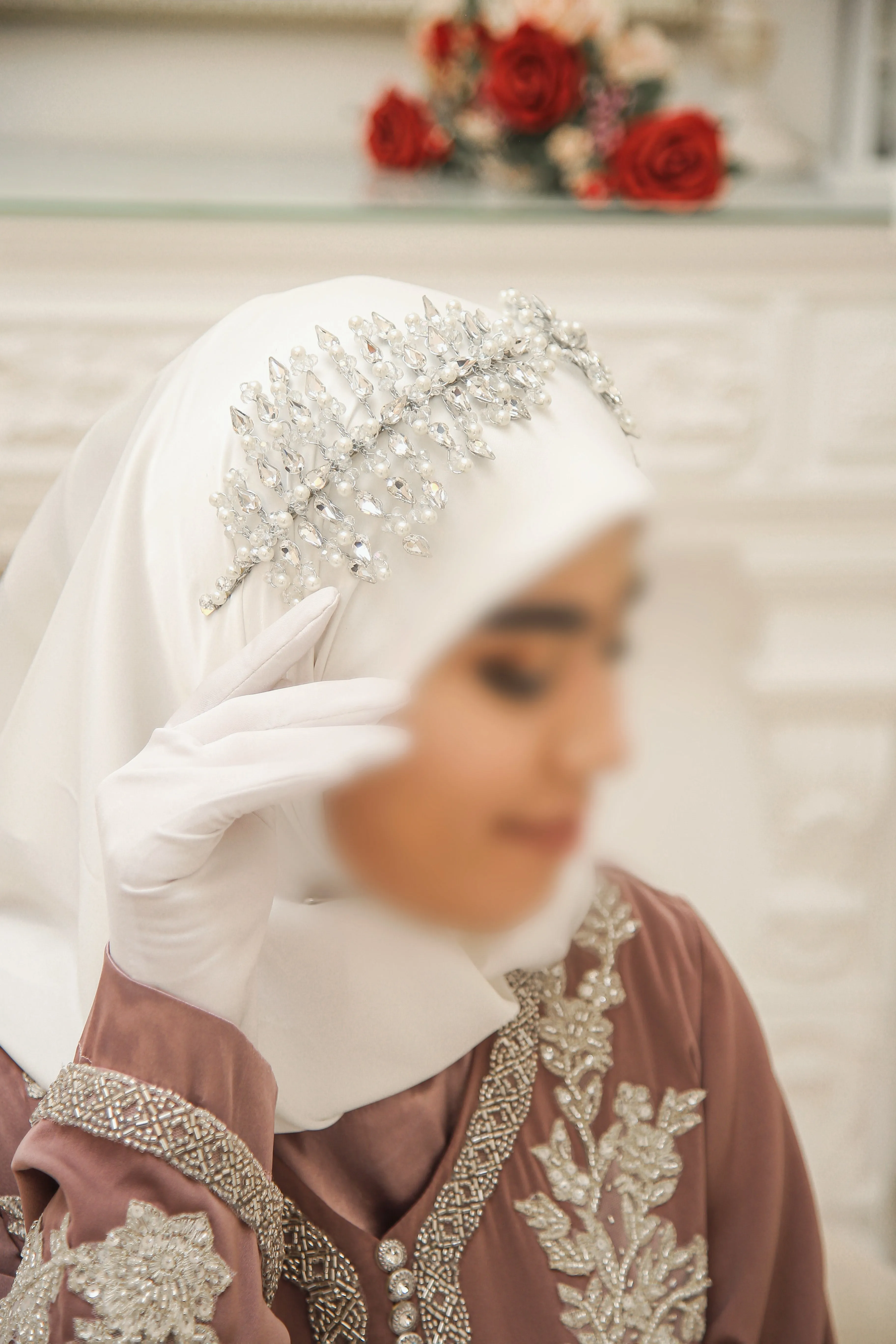 Luxurious Crystal Bridal Headband - Handmade