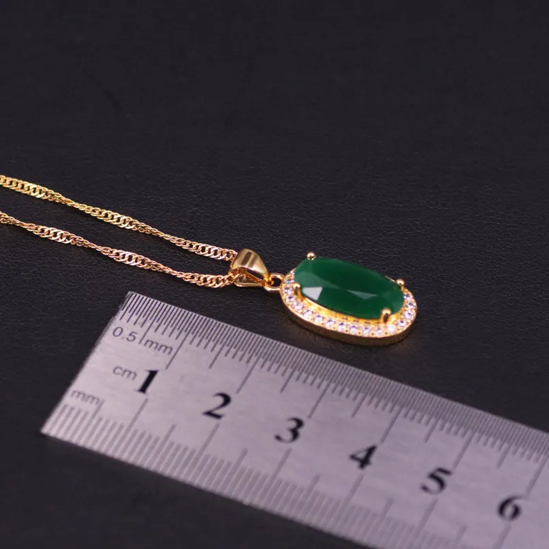Malay Zircon Adjustable Ring Necklace Earrings Set