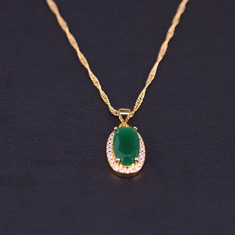 Malay Zircon Adjustable Ring Necklace Earrings Set
