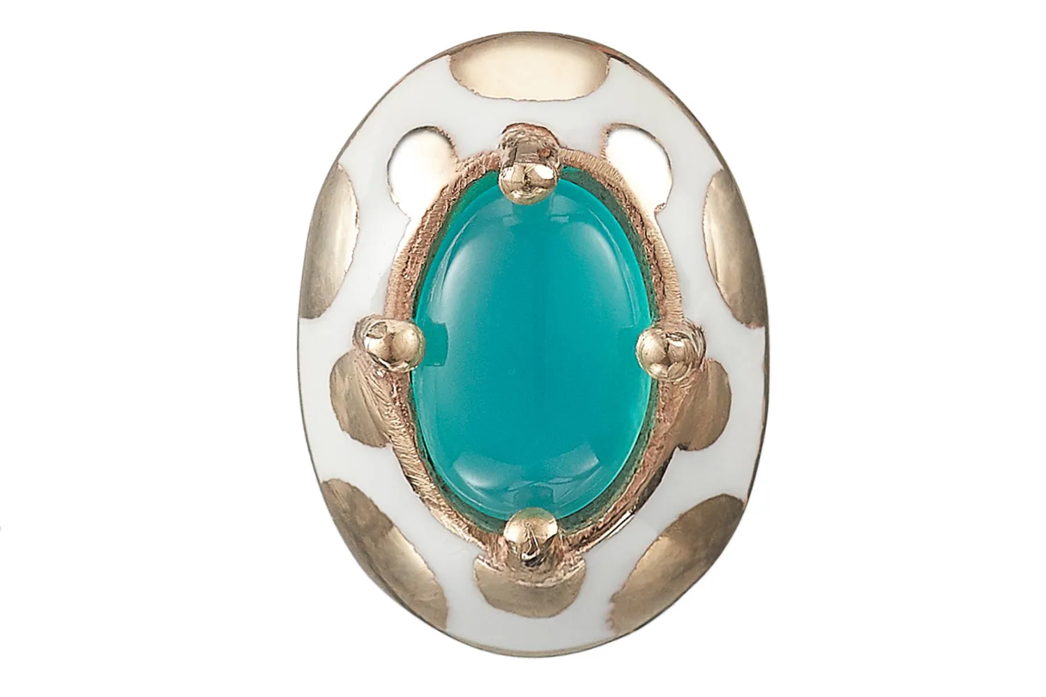 Memphis Dot Oval Stud Opal