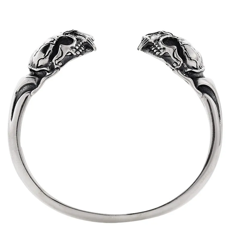 Men's S925 Sterling Silver Beast Skull Bracelet