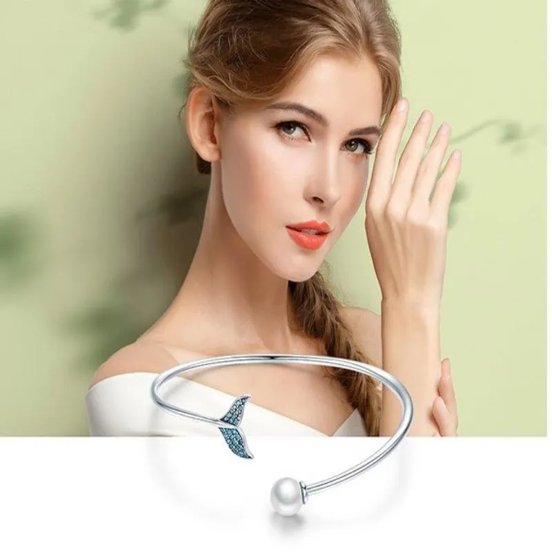 Mermaid's Tail 925 Sterling Silver Pearl Bracelet