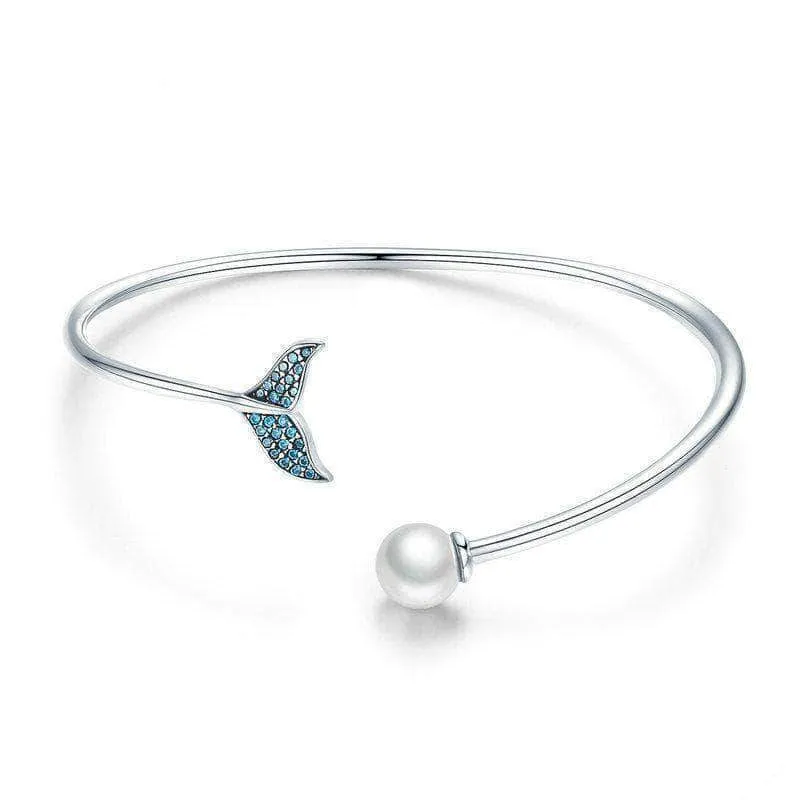 Mermaid's Tail 925 Sterling Silver Pearl Bracelet