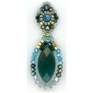 MIGUEL ASES SIMPLE MARQUIS GREEN ONYX DROPS