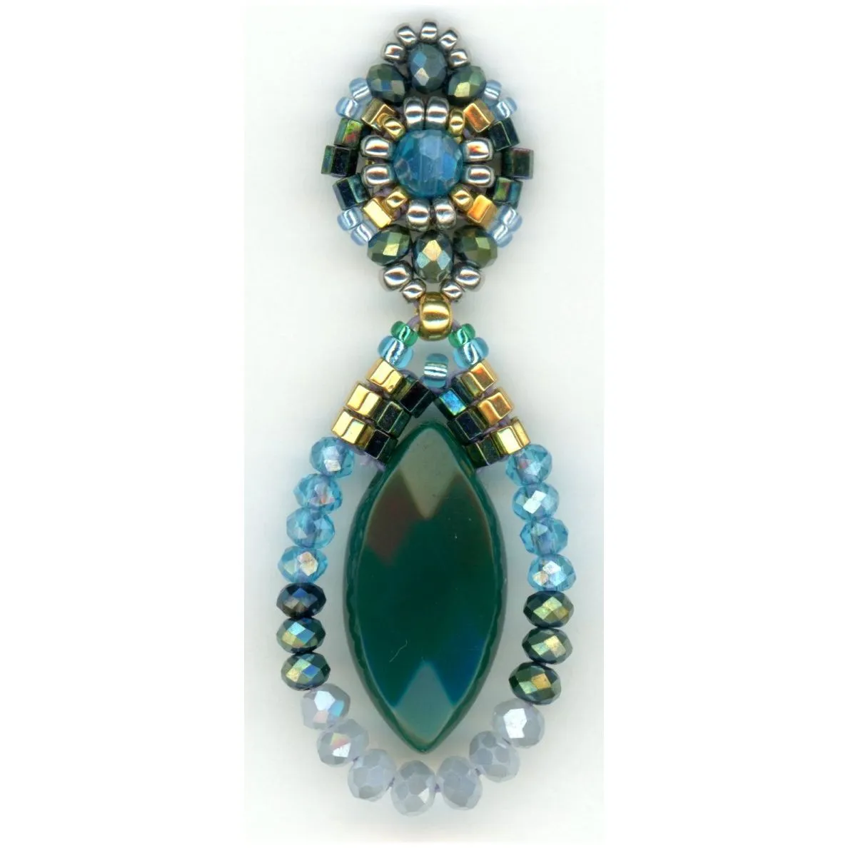 MIGUEL ASES SIMPLE MARQUIS GREEN ONYX DROPS