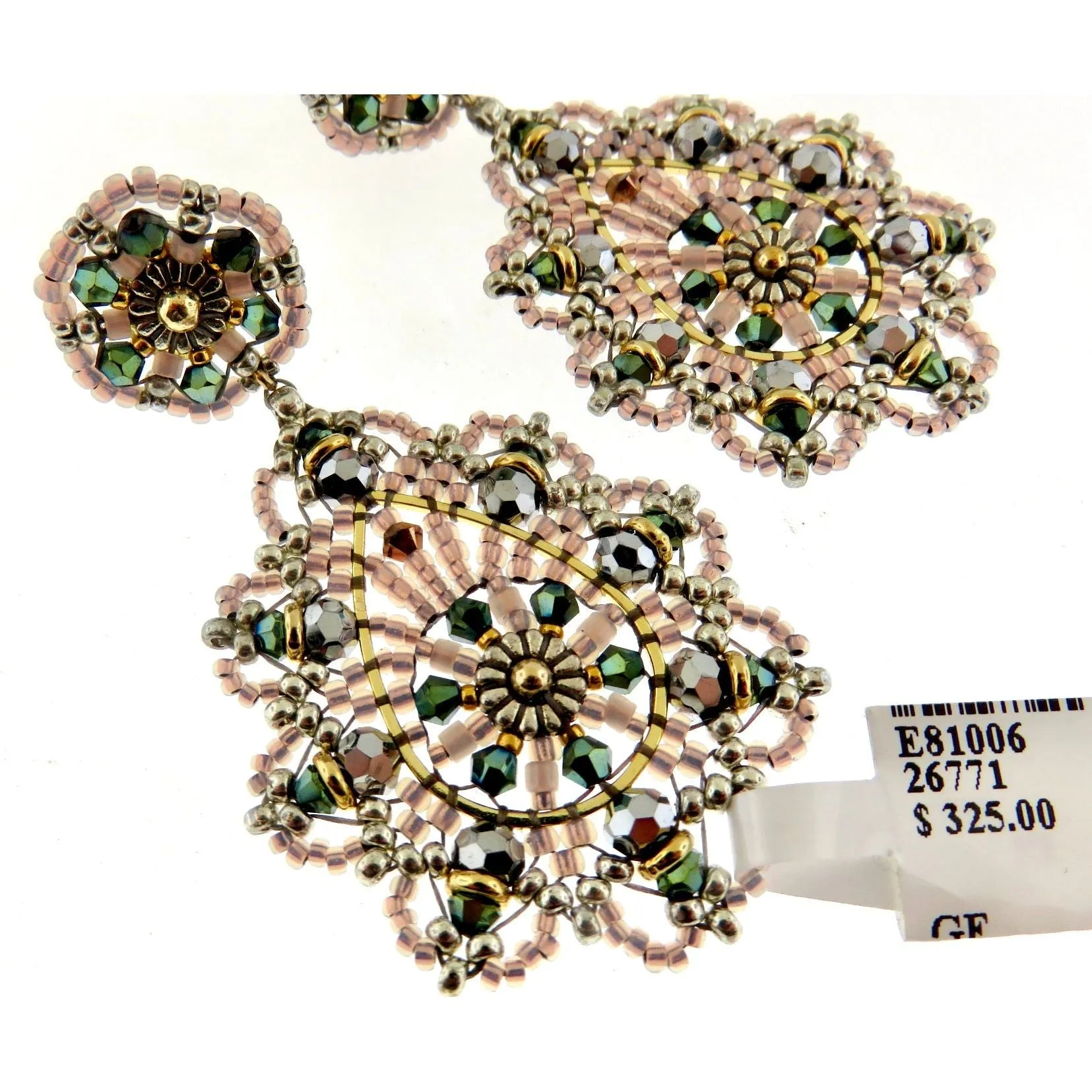 Miguel Ases Soft Pastel Scalloped  Drop Earrings- SALE