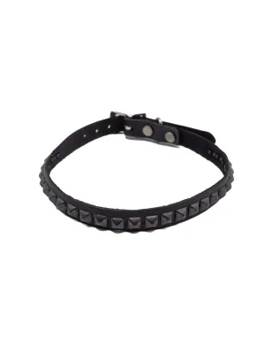 Mini Pyramid Stud Choker- Gunmetal