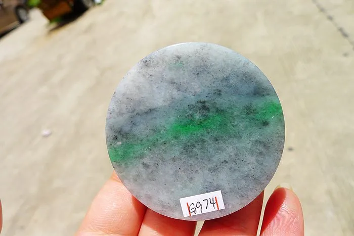 Natural Jade Rough Jadeite Raw (122g,5.3X5.3X1.6cm)
