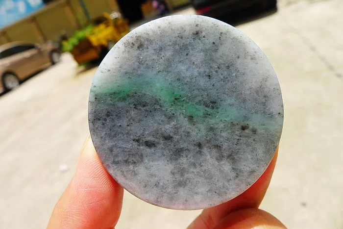 Natural Jade Rough Jadeite Raw (122g,5.3X5.3X1.6cm)