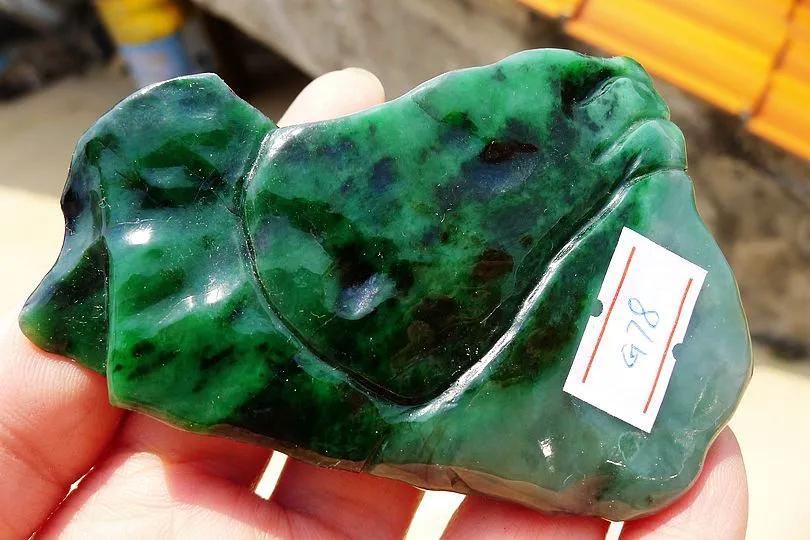 Natural Jade Rough Jadeite Raw (156g,8.6X5.6X1.8cm)