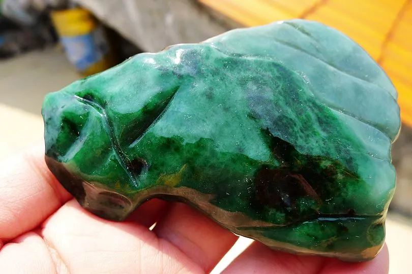 Natural Jade Rough Jadeite Raw (156g,8.6X5.6X1.8cm)