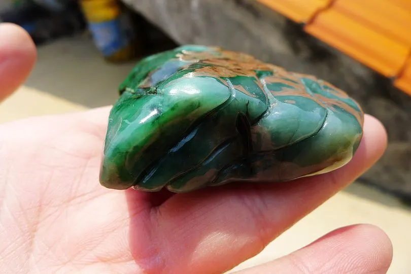 Natural Jade Rough Jadeite Raw (156g,8.6X5.6X1.8cm)
