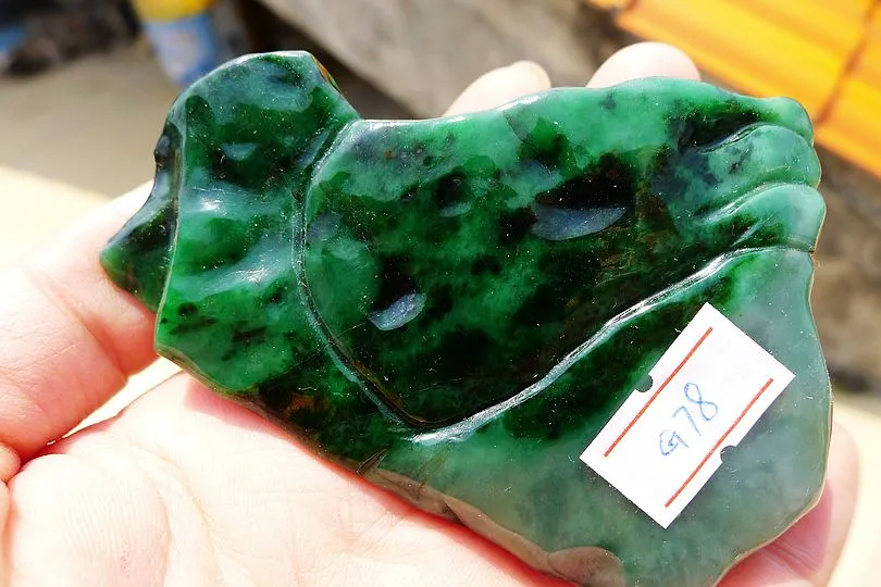 Natural Jade Rough Jadeite Raw (156g,8.6X5.6X1.8cm)