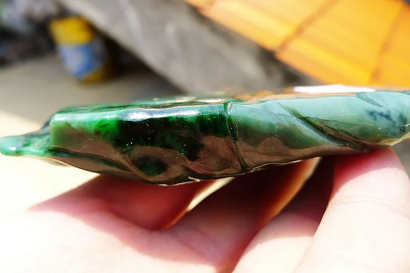 Natural Jade Rough Jadeite Raw (156g,8.6X5.6X1.8cm)