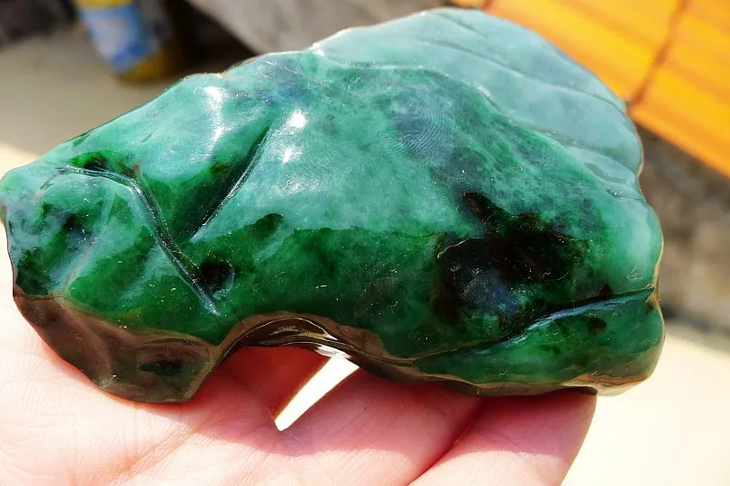 Natural Jade Rough Jadeite Raw (156g,8.6X5.6X1.8cm)