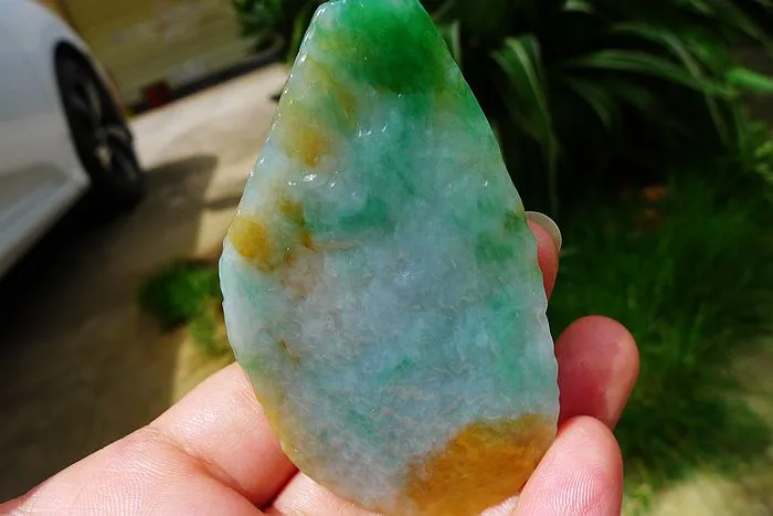 Natural Jade Rough Jadeite Raw (34g,7.1X4.2X0.65cm)