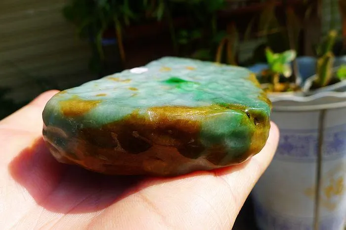 Natural Jade Rough Jadeite Raw (400g,12.6X6.5X1.9cm)