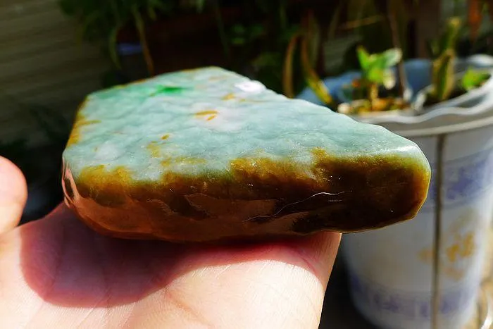 Natural Jade Rough Jadeite Raw (400g,12.6X6.5X1.9cm)