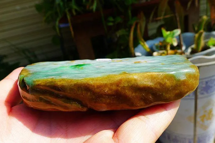 Natural Jade Rough Jadeite Raw (400g,12.6X6.5X1.9cm)