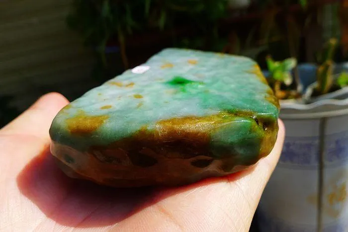 Natural Jade Rough Jadeite Raw (400g,12.6X6.5X1.9cm)