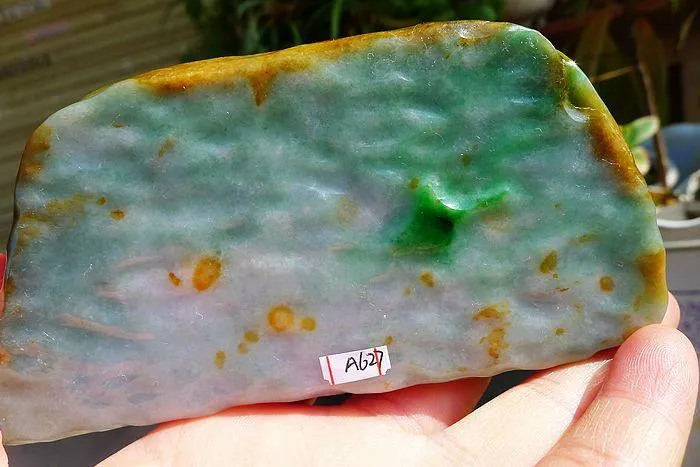 Natural Jade Rough Jadeite Raw (400g,12.6X6.5X1.9cm)