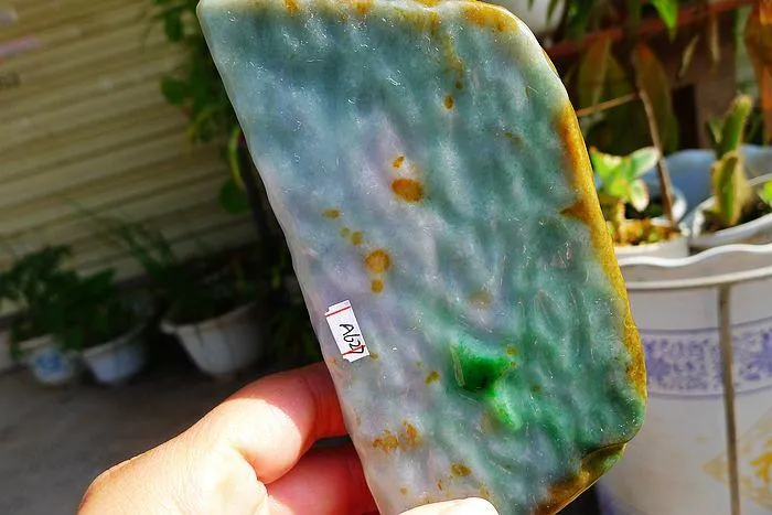 Natural Jade Rough Jadeite Raw (400g,12.6X6.5X1.9cm)