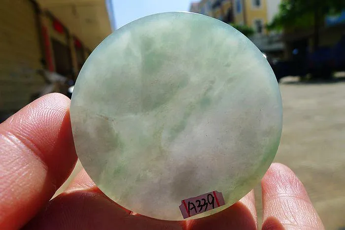Natural Jade Rough Jadeite Raw (43g,5.4X0.5cm)