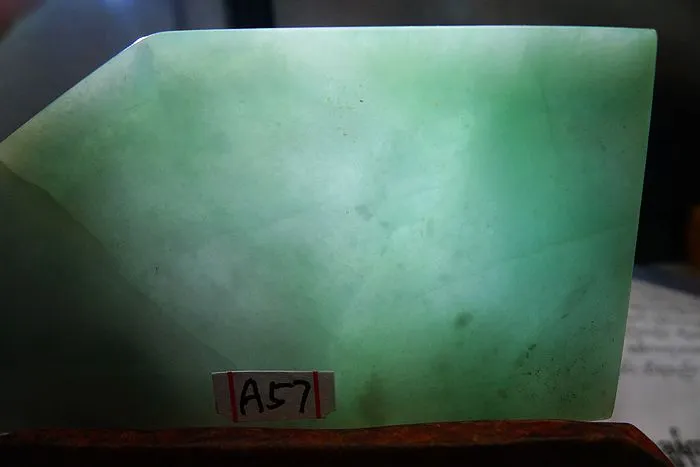 Natural Jade Rough Jadeite Raw (43g,7.1X3.9X0.45cm)