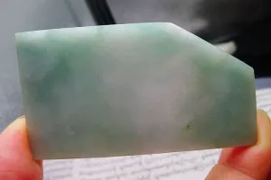 Natural Jade Rough Jadeite Raw (43g,7.1X3.9X0.45cm)