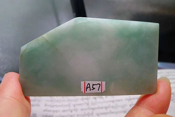 Natural Jade Rough Jadeite Raw (43g,7.1X3.9X0.45cm)