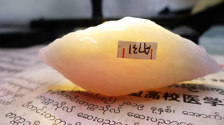 Natural Jade Rough Jadeite Raw (46g,6.8X2.8X1.8cm)