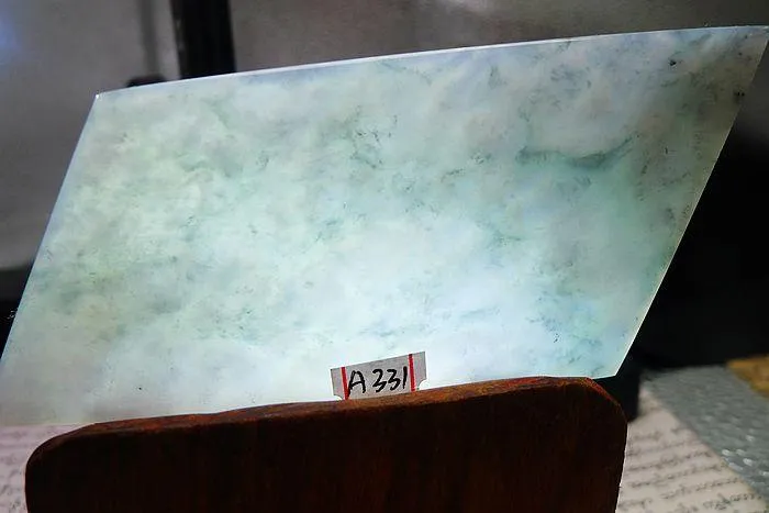 Natural Jade Rough Jadeite Raw (48g,8.9X4.5X0.5cm)