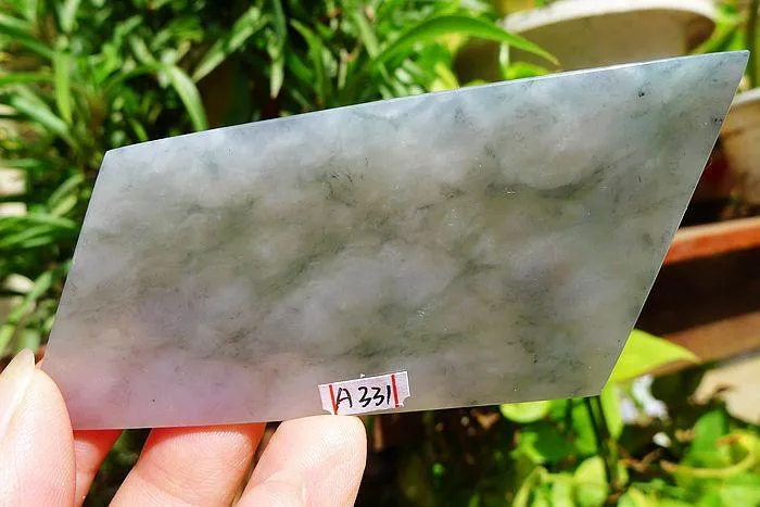 Natural Jade Rough Jadeite Raw (48g,8.9X4.5X0.5cm)