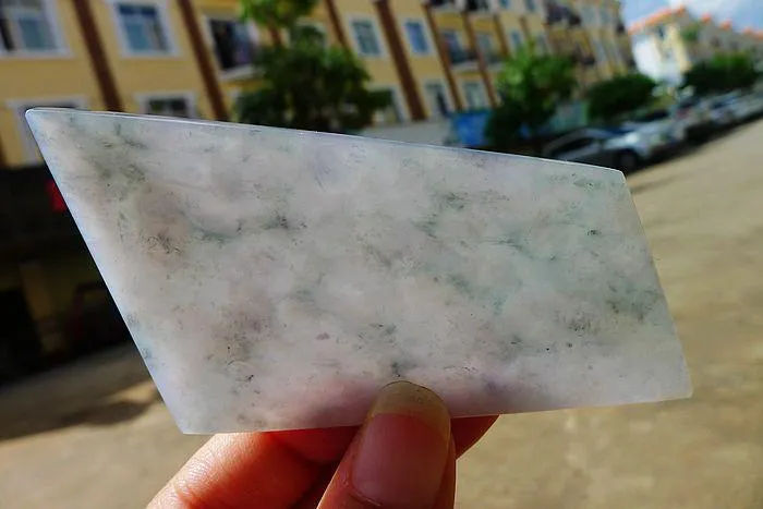 Natural Jade Rough Jadeite Raw (48g,8.9X4.5X0.5cm)