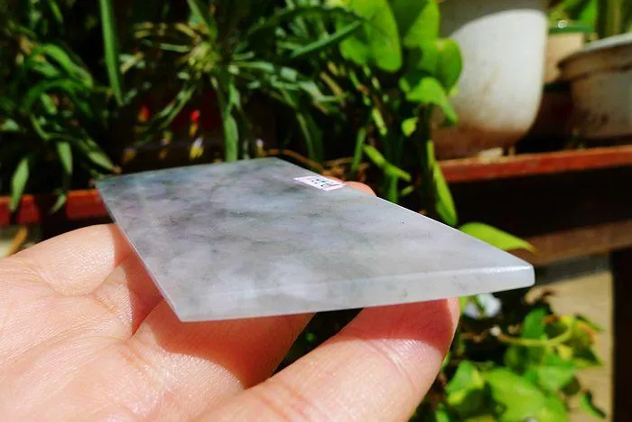 Natural Jade Rough Jadeite Raw (48g,8.9X4.5X0.5cm)