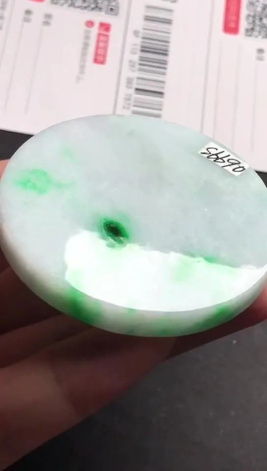 Natural Jade Rough Jadeite Raw (5.3x5.3x0.66cm)-S6690