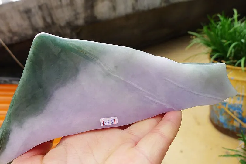 Natural Jade Rough Jadeite Raw (703g, 155X75X34mm)
