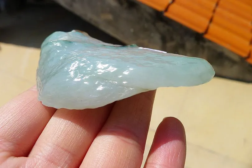 Natural Jade Rough Jadeite Raw (88g,8X4.8X1.5cm)