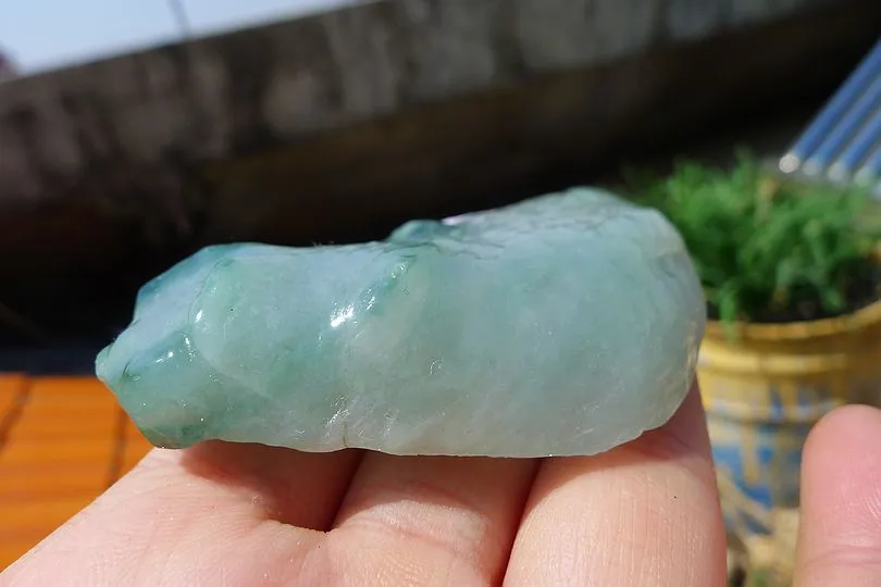 Natural Jade Rough Jadeite Raw (88g,8X4.8X1.5cm)