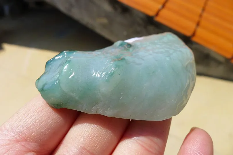 Natural Jade Rough Jadeite Raw (88g,8X4.8X1.5cm)