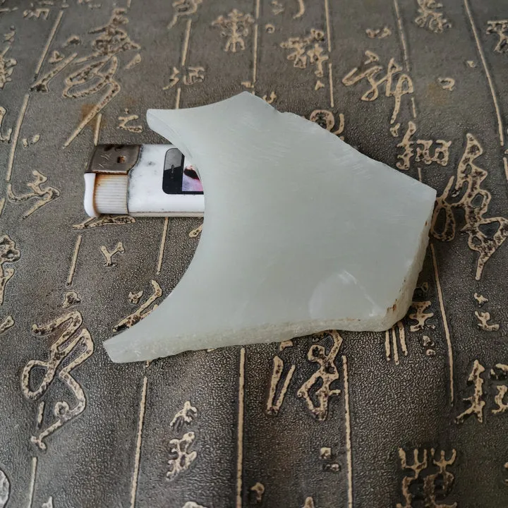 Natural Kunlun Jade Rough Nephrite Raw (100g, 7X6X1cm)