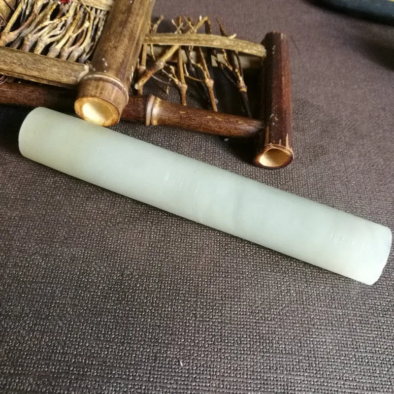 Natural Kunlun Jade Rough Nephrite Raw (117g,12.6X2cm)