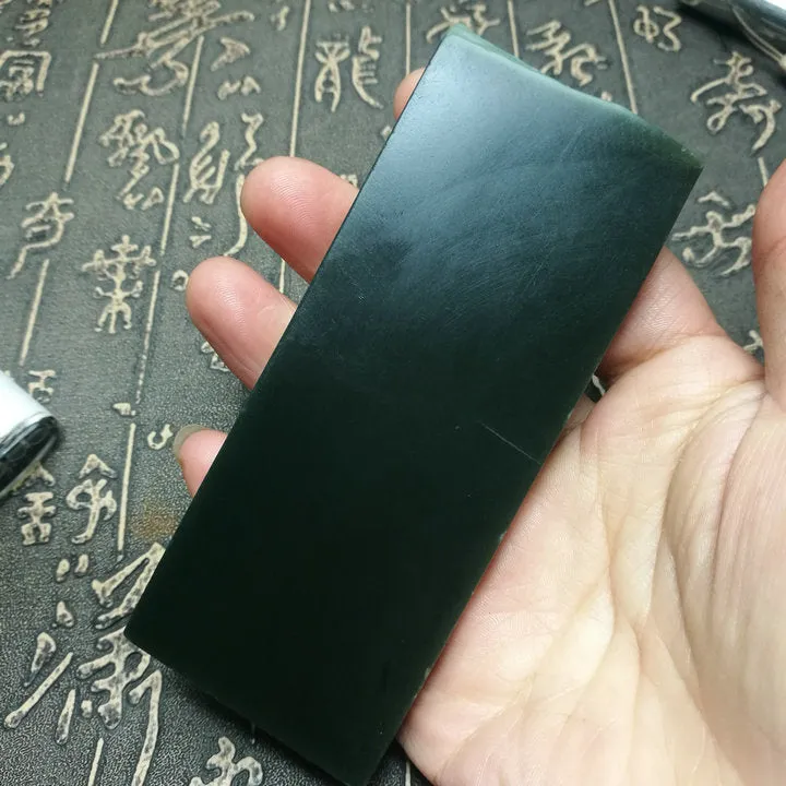 Natural Kunlun Jade Rough Nephrite Raw (160g, 10.5X4X1.2cm)